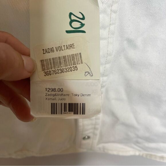 Zadig & Voltaire Toky Ruffle Denim Shirt Flawed, size XS - Picture 14 of 14